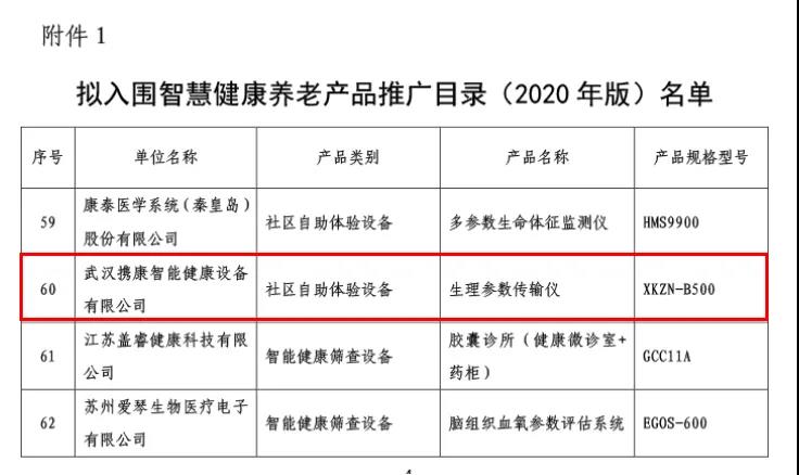 《智慧健康养老产品及服务推广目录（2020年版）》